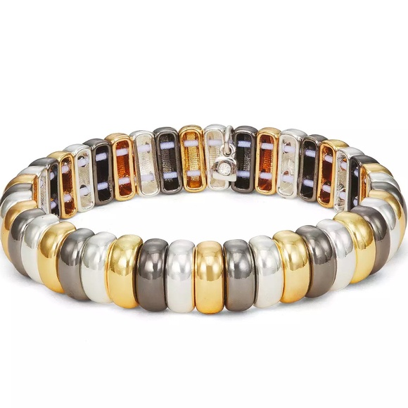 Elegant Tri-Tone Bracelet and Stud Earrings by Nine West (NIB/NIP) - Picture 3 of 7